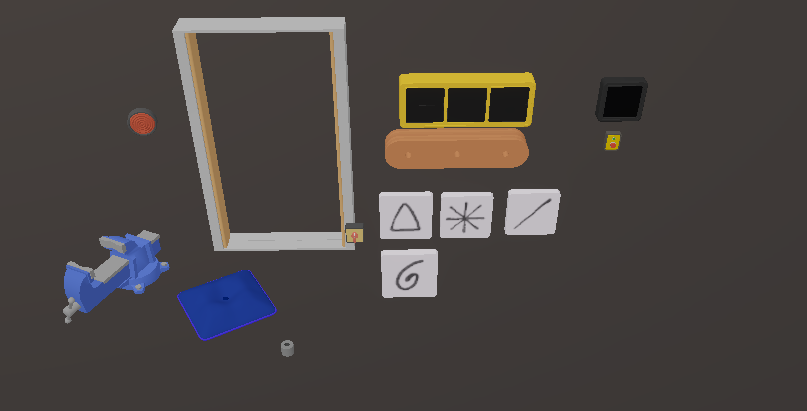 The components placed in the Unity editor